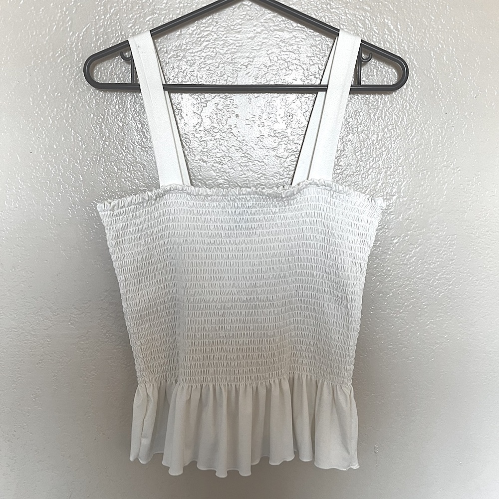 Peplum Shirred Top